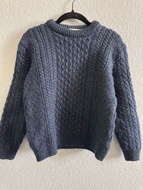 ASOS Chunky Cable Knit Sweater XS‎ Gray Cropped Fisherman Knit Cozy